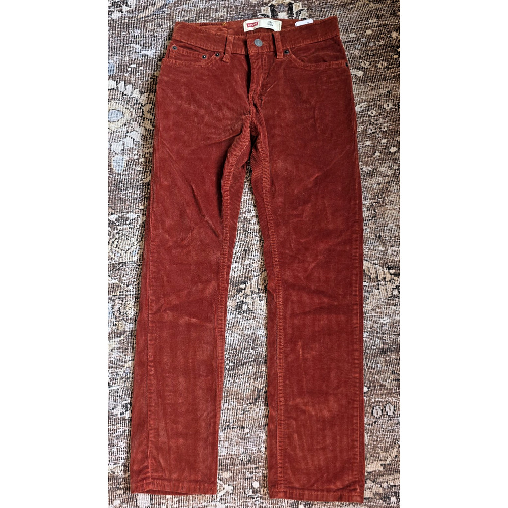 Levi’s 511 Slim Corduroy Pants 12 26x26 Burnt Henna Red Retro VTG Inspired Fall